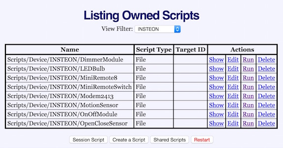 INSTEON Scripts Page