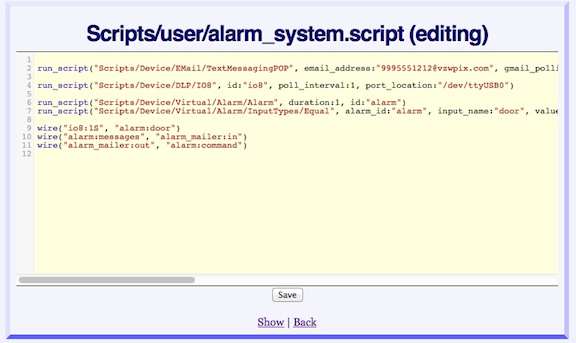 Saving the Alarm System Script